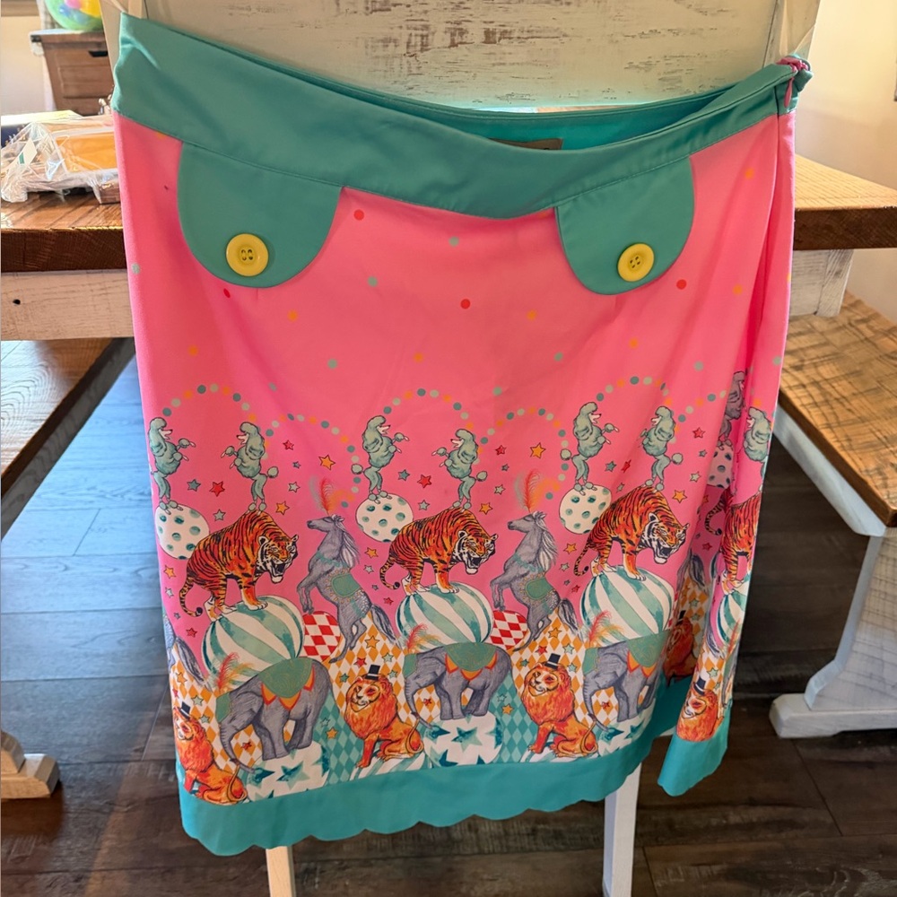 Whimsical Circus Animal Print Skirt - Pink & Teal Lindy Pop nwt
